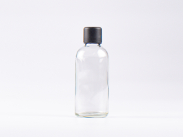 Klarglasflasche 100ml, mit Schraubverschluss & Giessring